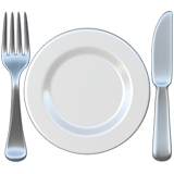 Clean Plate with Fork and Knife Emoji.